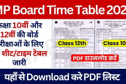 MP Board Time Table 2025